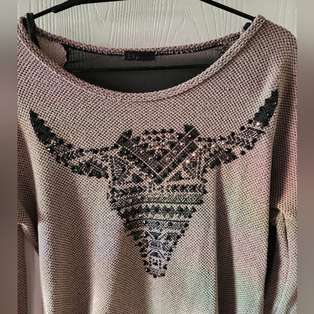 Docal Cow Skull Long Sleeve Shirt